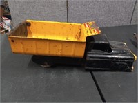 Vintage Metal Toy Dump Truck Missing Front Wheels