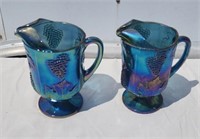 Two carnival glass pitcher's
