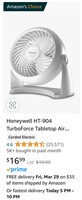 Honeywell TurboForce Tabletop Air Circulator Fan