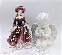 1957 Lefton Lady Figurine & Angel, More