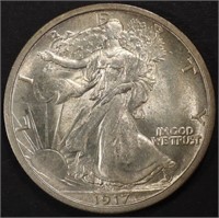 1917 WALKING LIBERTY HALF DOLLAR BU