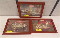 (3) FRAMED PRINTS OF DOGS PLAYING POKER