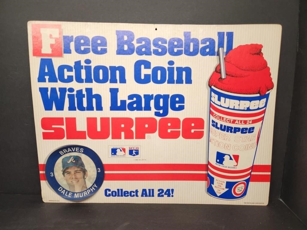 1984 Baseball Action Coin Slurpee Sign-Dale
