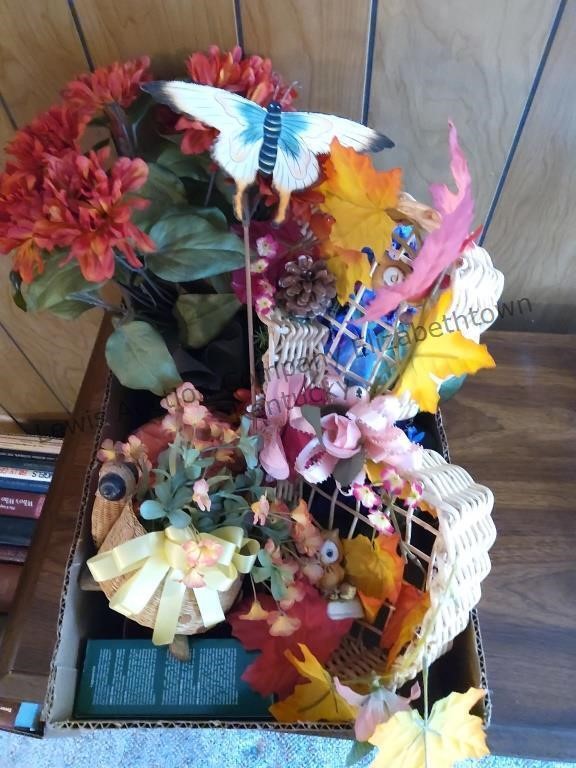 Box of miscellaneous fall decor