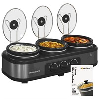 Sunvivi Slow Cooker with 10 Cooking Liners, Triple