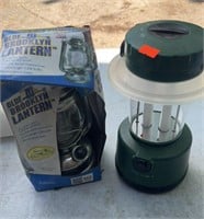 2 Old Camping Lanterns and Exit Sign