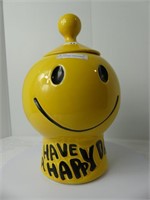 MCCOY POTTERY "HAVE A HAPPY DAY" BISCUIT JAR