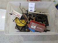 Tote of Various Ignition Parts