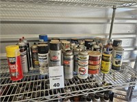 Shelf Contents of Various Spray Cans