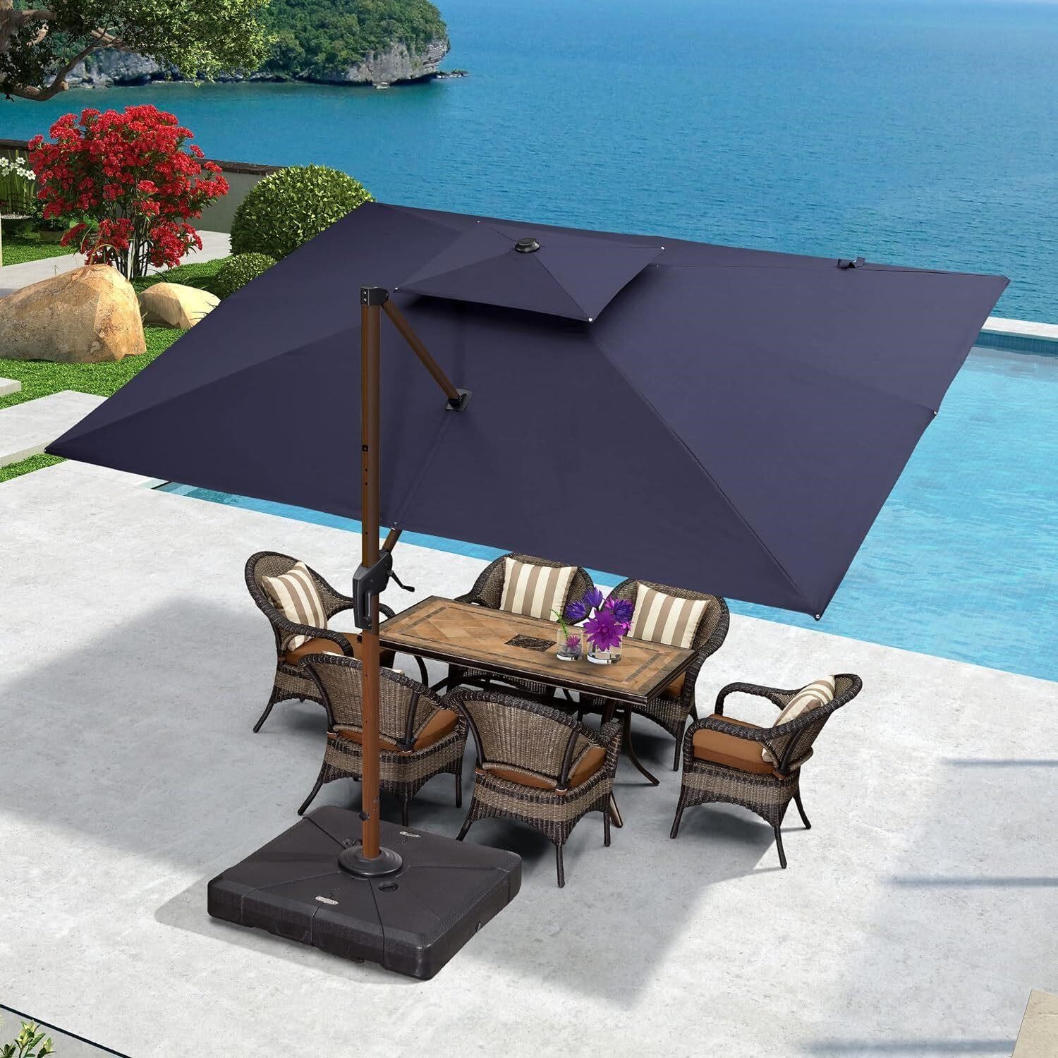 PURPLE LEAF 9' X 12' Patio Umbrella  Navy Blue