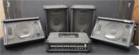 "Kustom" pa speaker system with mixer and amp