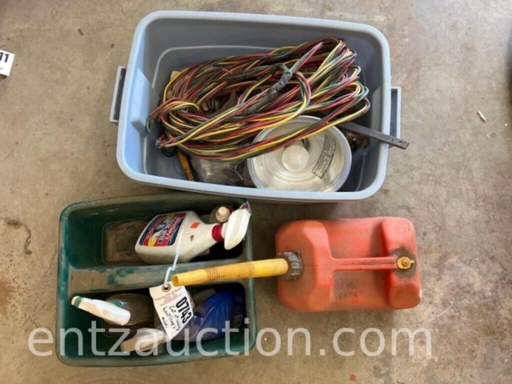 LOT OF WIRING, HEAT LAMP & MISC.