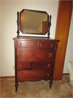 antique chest w/mirror