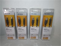 Lot of Four NEW Belkin Printer Cables