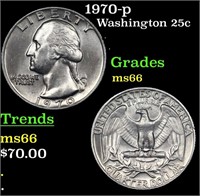 1970-p Washington Quarter 25c Grades GEM+ Unc