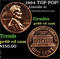 Proof 1964 Lincoln Cent TOP POP! 1c Graded pr69 rd