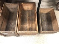 3 Primitive Wooden Shipping Boxes