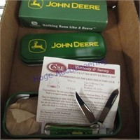 JD Case pocket knife in collector tin,