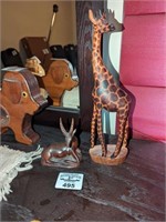 Giraffe & Antelope carvings