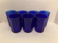 Seven Cobalt Blue Glasses