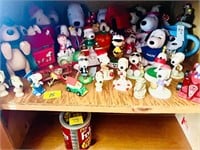 Vintage Snoopy toy collection and old marbles