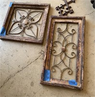 2 PC Wood & Metal DécorWall Hanging