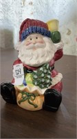 Ceramic Santa Claus Cookie/ Candy Jar w/Lid Santa