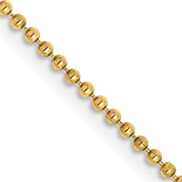 14K Fancy Diamond-Cut Beaded Chain