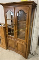 Lighted oak china cabinet 73.5 inches high X