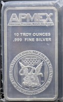 10 troy oz Apmex silver bar