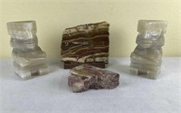 Aztec Totem Stone Bookends, Clock and More