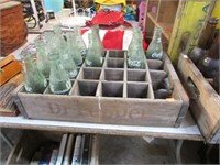 WOOD DR PEPPER CRATE & COKE BOTTLES