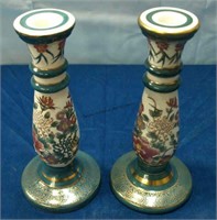 Ceramic Oriental Candle Sticks