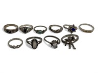 10 Assorted .925 Silver Rings