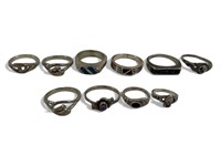 10 Ladies .925 Silver Rings