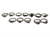 12 Assorted.925 silver Rings