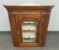Antique Victorian oak wall cabinet - 30" w x 39" h