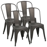 E5050  COMHOMA Metal Dining Chair Set, Gunmetal