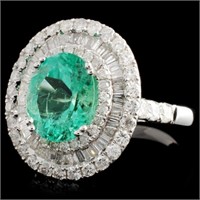 18K Gold Ring w/ 2.50ct Emerald & 1.79ctw Diam