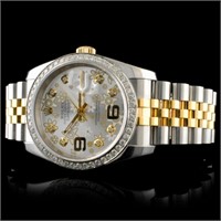 36MM Rolex DateJust Diamond Watch 18K YG/SS