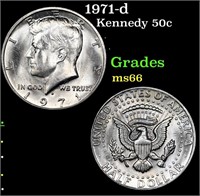 1971-d Kennedy Half Dollar 50c Grades GEM+ Unc