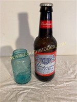 Large Glass Budweiser Beer Bottle