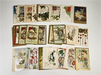 LARGE ASSORTMENT OF ANTIQUE CHRISTMAS POSTCARDS