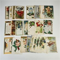 LARGE ASSORTMENT OF ANTIQUE CHRISTMAS POSTCARDS