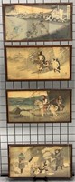 4 Beisaku Sino-Japanese War Triptychs