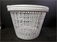 (3) White Laundry Baskets