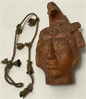 Decorative Ceramic Head, String Of Bells
