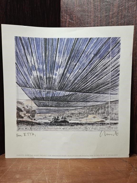 DRAWING FROM CHRISTO: OVER THE RIVER - SIGNED