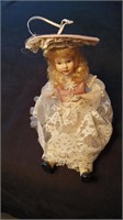 (5) 5” Bisque Victorian Dolls. Xmas Ornaments!