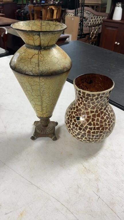Metal Vase and Candle Globe